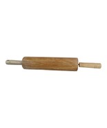 Vintage Wooden Rolling Pin With Handles Retro Kitchen Tool Country Home ... - £11.09 GBP