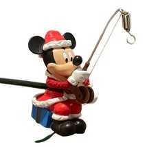 Vintage Disney Fishing Santa Mickey Mouse Christmas Ornament Holiday - £35.96 GBP