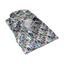 Men's EMILIO CERUTTI Sport Shirt 100% Cotton Long Sleeves #EMC11 Multi Green image 6