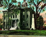 Greenville Illinois IL Bond County Court House Civil War Monument Linen ... - $12.82