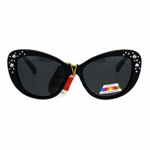 Damen Polarisiert Linse Sonnenbrille Strass Design Cateye Schmetterling Rahmen - £9.86 GBP