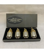 Vintage Set of 4 F.B. Rogers Silver Company Leaf Salt &amp; Pepper Shakers KG - $27.12 CAD