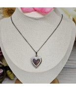 Marathon Co Sterling Silver 925 Crystal Heart Book Locket Chain Necklace - $59.95