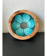 Artisan Mesquite Mexican  Folk Art Wooden Bowl Hand Painted Lacquered Fl... - €16,95 EUR