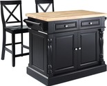 Crosley Furniture Oxford Natural Wood Top Kitchen Island with 2 Bar Stoo... - $1,471.99