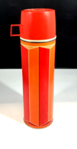 Vintage 1974 King-Seeley Thermos #2410 Red Orange Metal USA Large Tall H... - $24.74