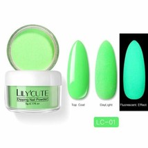 Lily Cute Neon Glow In The Dark Fluorescent Dipping Powder - 5g - *GREEN* - £2.41 GBP