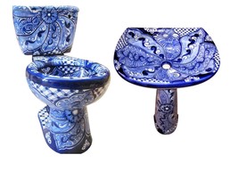 Mexican Talavera Ceramic Toilet Hand Painted - Veracruz - - $22,462.85 MXN