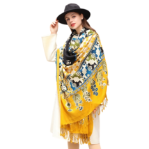 Anyyou 100% Merino Wool Amber  Silk Satin Large Winter Scarf Pashmina Shawl Band - £67.95 GBP