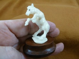 (tb-horse-3) rearing wild Horse Tagua NUT palm figurine Bali carving lov... - £36.94 GBP