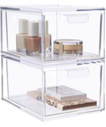 STORi Audrey Stackable Cosmetic Organizer Drawers 4-1/2&quot; Tall  Set of 2 ... - $37.95