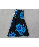 Favant Girls Butterfly Dress SZ 8 Black W Blue Hibiscus Elastic Front Bo... - £11.96 GBP