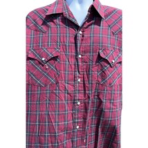 VTG Plains Western Wear Short Sleeve Pearl Snap Shirt Mens XL Red Plaid ... - $33.24