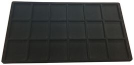 Two (2) JEWELRY TRAY LINERS BLACK FLOCKED TRAY INSERTS JEWELRY DISPLAYS - $17.95
