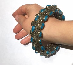 RaRe HUGE Man’s or Ladies Antique bracelet w/ blue hand carved stones - £1,078.11 GBP