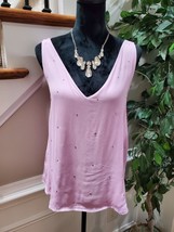Massimo Dutti Women&#39;s Purple Solid Polyester Sleeveless V-Neck Blouse Size Small - £17.52 GBP