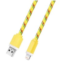 (Yellow) 1M Colorful Nylon Braided 8 Pin Transfer Data Sync Line Charging Cable  - £3.62 GBP