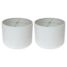 Royal Designs Shallow Drum Hardback Lamp Shade, Linen White, 15&quot; x 16&quot; x... - £106.68 GBP