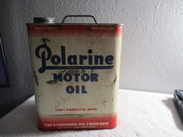 Vintage Polarine Motor Oil Can 2 Gallon Standard Oil Ohio empty - $49.49