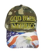 God Bless America Flag Eagle Brim Patriotic Adjustable Baseball Cap (Mil... - £12.74 GBP