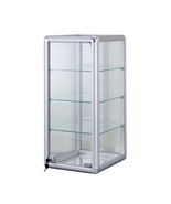 14 x 27 in. Glass Countertop Showcase Tower Display Case Silver - $333.42 CAD