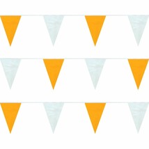PENNANT FLAGS STRING 60 ft Orange &amp; White color Plastic Vinyl CORTINA 03... - $28.42