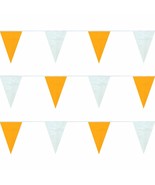 PENNANT FLAGS STRING 60 ft Orange &amp; White color Plastic Vinyl CORTINA 03... - $524.17 MXN