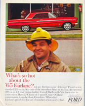 1965 Ford Fairlane Vintage Print Ad Coolest Set of Numbers a Hot Car Eve... - $14.45