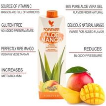2 Pack Forever MANGO Aloe Vera Gel® All Natural Detox ( 33.8 FL.OZ ) 1 Liter - £31.91 GBP