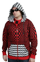 UGP Under Ground Products DIY Men&#39;s Red Checkered Zip Up Hoodie NWT - $29.09