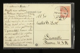Vintage Early Postcard Postal History Hungary to Danville USA 1915 Lore ... - $7.60