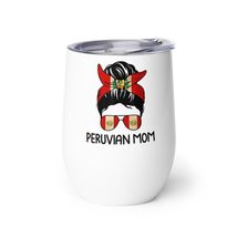 Peruvian Mom Wine tumbler - Peruvian Mom Messy Bun Sunglasses Flag Mothe... - $25.69