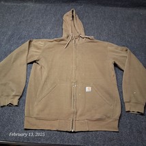 *** Carhartt Full Zip Hoodie Adult Medium Relaxed Fit Distressed - $15.23