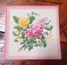 Vintage 40s Brownie Spring Floral Bouquet Flowers Wedding Blank Greeting... - $24.74