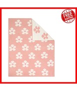 Pink Floral Daisy Reversible Chenille Baby Blanket -  Cozy Comfort 40x30 - $807.46 MXN
