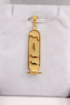 Egyptian 18K Gold Pendant Cartouche 2 Sides Names in Hieroglyphics up to 6 Letrs - £542.71 GBP