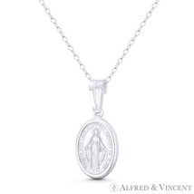 Holy Mother Mary Miraculous Medal Marian Cross .925 Sterling Silver 24mm Pendant - £12.29 GBP+