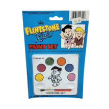 Vintage 1986 The Flintstone Kids Paint Set 6 Color W Brush Hanna Barbera New Nos - £29.54 GBP