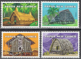 ZAYIX - Papua New Guinea 433-436 MNH Houses Rabaul Aramia Tapini   072922S44 - £1.40 GBP