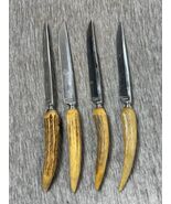 Vintage Anton Wingen Jr Solingen Germany 4 Piece Knives Set Stag Antler ... - $904.58 MXN