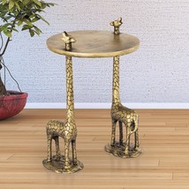 SPI Home Giraffe Pair Golden Finish Cast Aluminum End Table 22 Inches High - £238.50 GBP