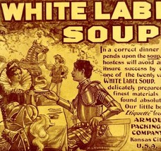 White Label Soup 1897 Advertisement Victorian Fit For Queen Food Armour ... - $19.99