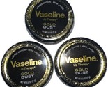 Pack Of 3 Limited Edition Vaseline Gold Dust Lip Therapy Tin .6oz Shimme... - $49.49
