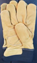Carhartt Work Gloves Mens Size Large Yellow Black Synthetic Leather Safety Cuff - $27.25
