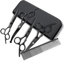 Dog Grooming Scissors Kit with Safety Round Tips, 6 in 1 for - £25.88 GBP