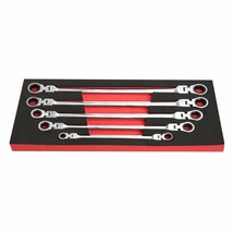 5Pcs Double Box End Ratcheting Wrench Universal Flexible Head Non-Revers... - £58.96 GBP