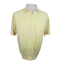 Palmland Classics Men Polo shirt pit to pit 22 p2p M yellow banded waist golf - £17.36 GBP