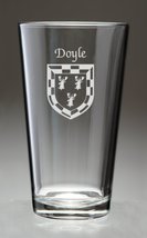 Doyle Irish Coat of Arms Pint Glasses - Set of 4 (Sand Etched) - £54.23 GBP