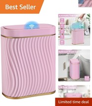 Modern 2.6 Gallon Indoor Trash Can with Motion Sensor &amp; Wave Stripe Design - $42.00