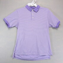 Black Saks Fifth Avenue Purple Striped Polo Shirt Men&#39;s M Short Slv Golf... - $28.00